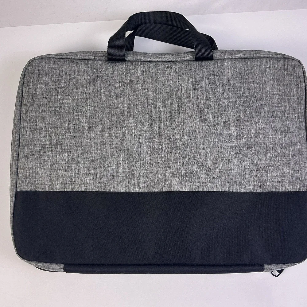 YTONET Laptop Briefcase Carry Case Gray Black Padded Zippered‎ Organizer